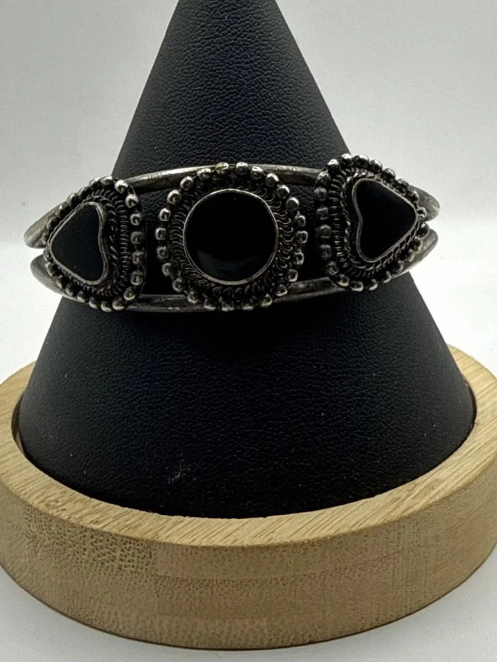 Southwestern Style Black Onyx Split Cuff Bracelet